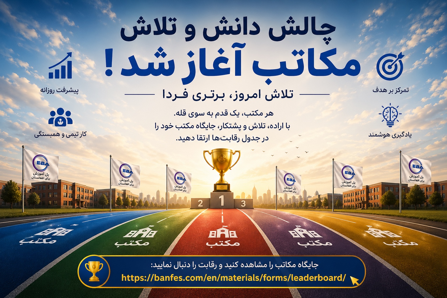 رقابت بزرگ مکاتب و مراکز آموزشی «پل آموزش برای افغانستان» آغاز شد